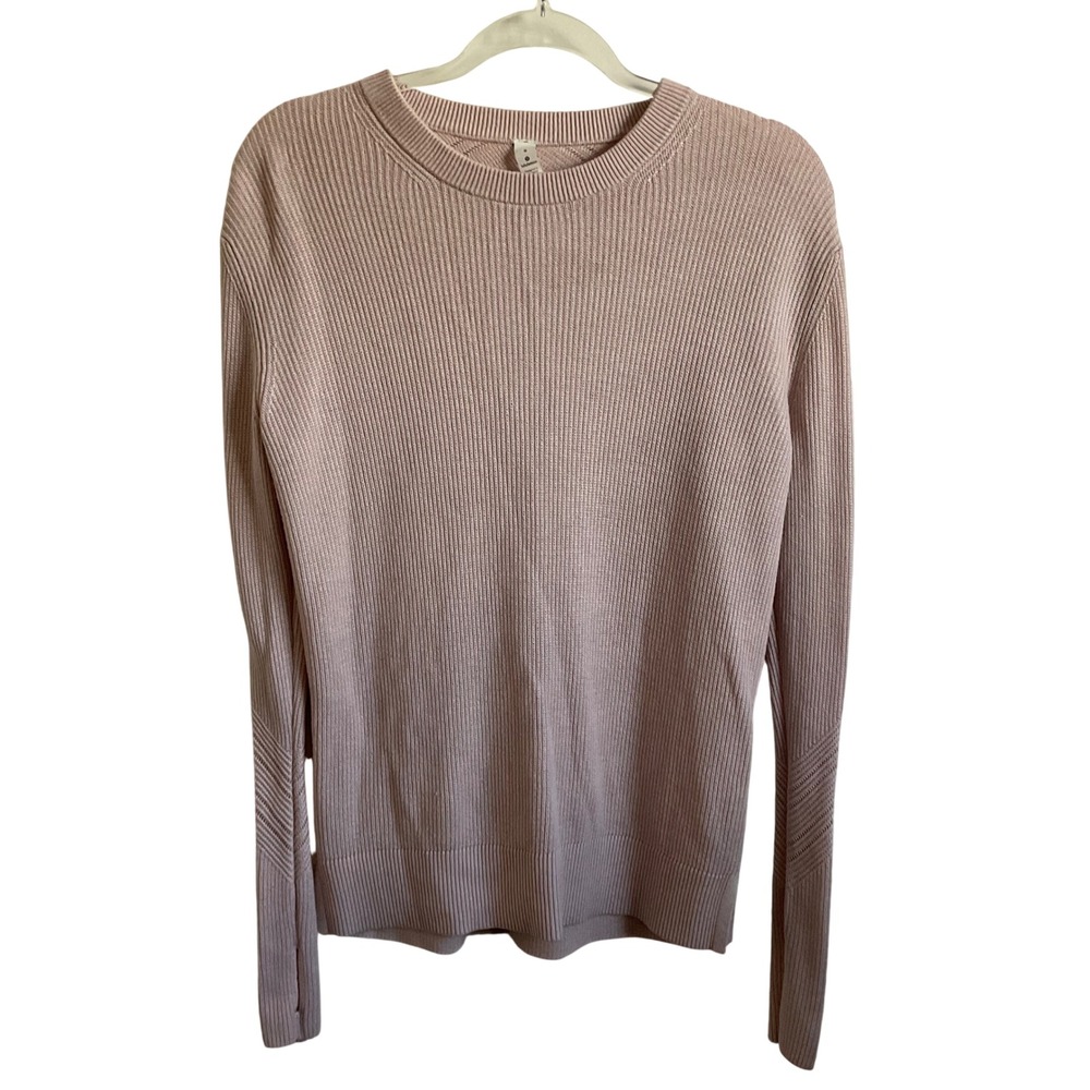 Lululemon Women's Cashmere Blend Pink Knit‎ Ribbed Sweater - Size 6